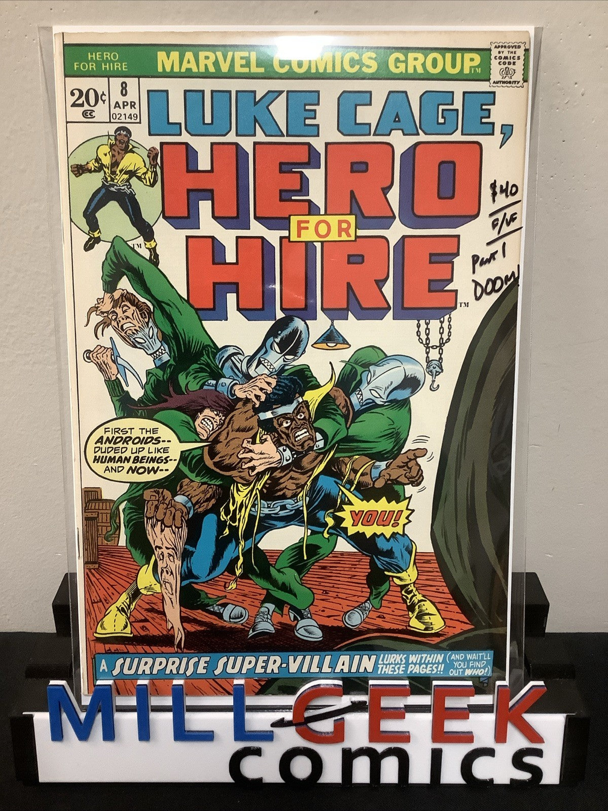 Hero For Hire #8 (Marvel Comics April 1973) F/VF (7.0) Vs Doctor Doom, Englehart