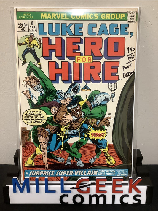 Hero For Hire #8 (Marvel Comics April 1973) F/VF (7.0) Vs Doctor Doom, Englehart