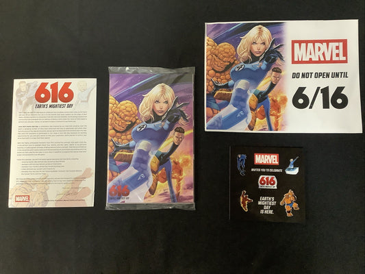 Marvel 616 Day 2025 Bundle: 616 Comic Pack Sealed! F4 Pin Set, Letter & Envelope