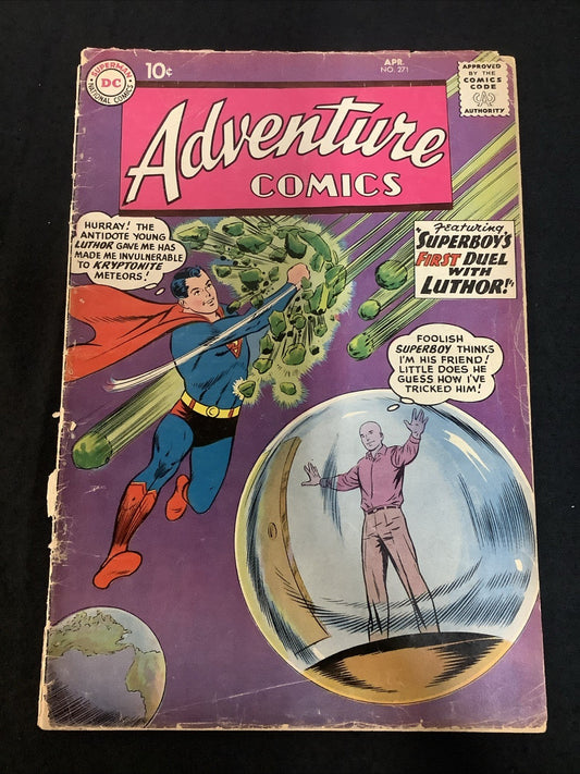 Adventure Comics #271 (1960) G+ (2.5) Cover Detached Lower Staple/4” Spine Split