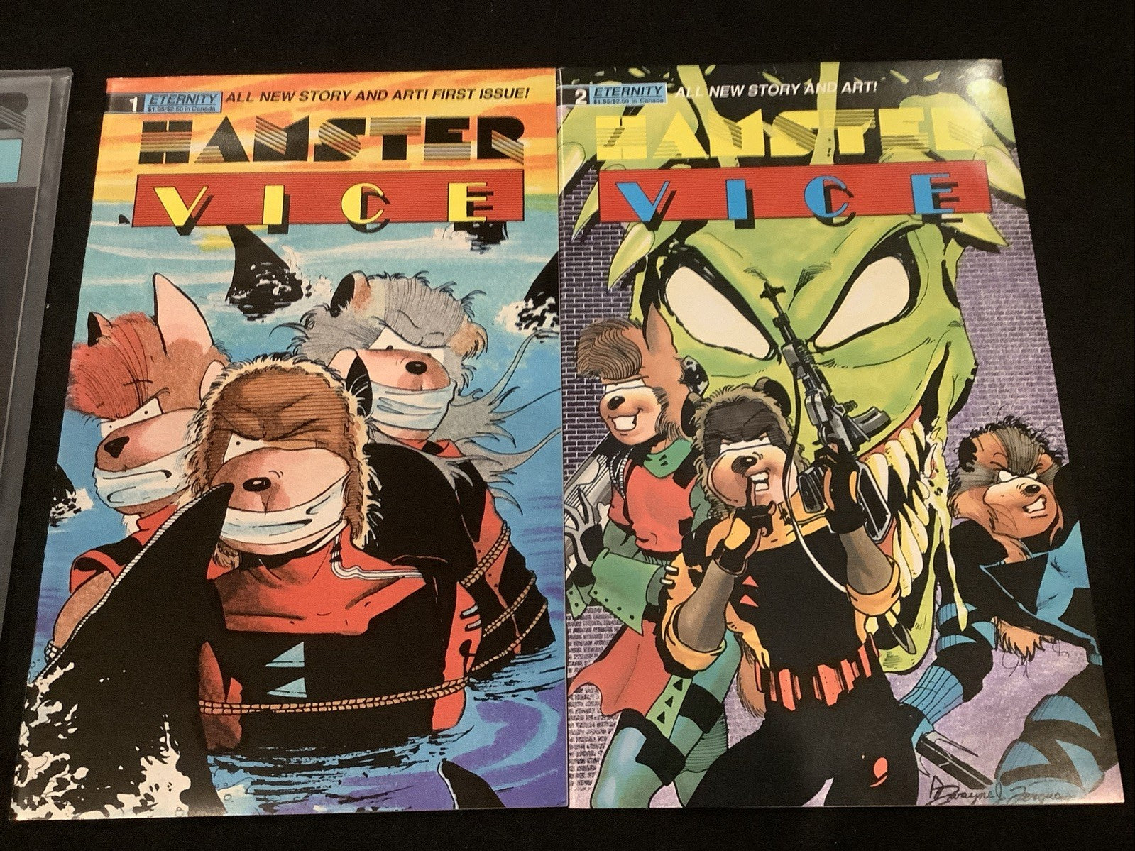 Hamster Vice #1-2 + 3-D Special #1 Complete Set, Eternity, Sealed W/ Glasses