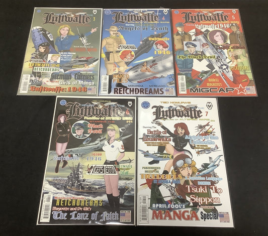 TIGERS OF THE LUFTWAFFE #3-7 Comic Lot, Antarctic Press, Ted Nomura, WWII