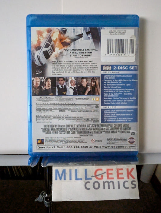 Die Hard 4: Live Free or Die Hard, Bruce Willis (Blu-Ray) Like New -JD