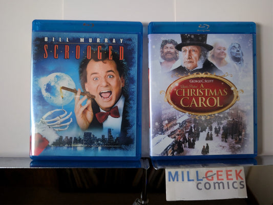 Scrooged / George C. Scott in A Christmas Carol (Blu-Ray) Like New -JD