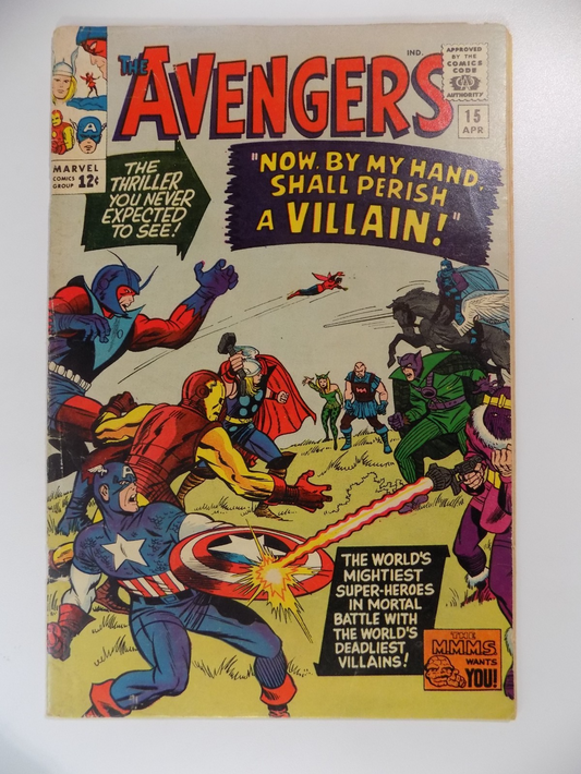 Avengers #15 Marvel Comic April 1965 Fine