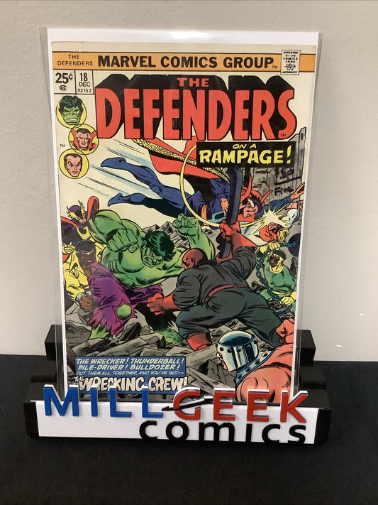 The Defenders #18 (1974) F (6.0) Len Wein/Sal Buscema, 1st App Wrecking Crew