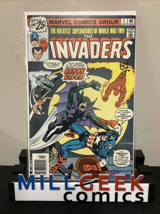 Invaders #7 (Marvel Comics 1976) VF+ (8.5) 1st App Baron Blood & Union Jack