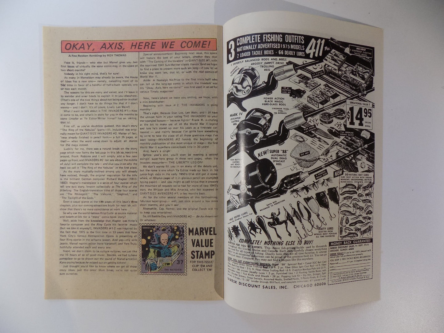 Invaders #1 Marvel Comic August 1975 Very Fine