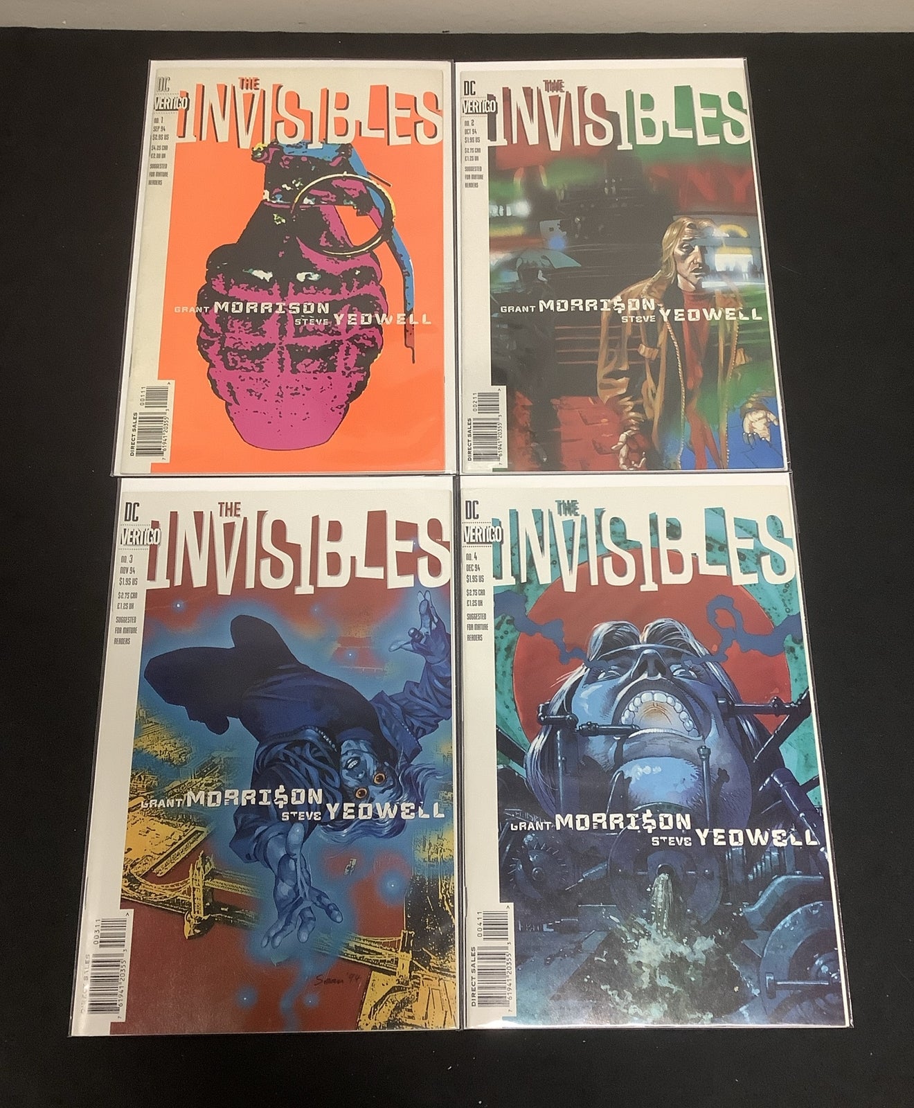 The Invisibles #1-4 Comic Lot, DC Comics/Vertigo, Grant Morrison, 1994