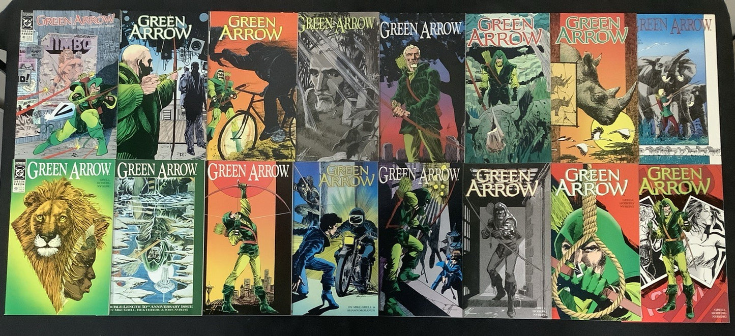 Green Arrow #41-56 Comic Lot, DC Comics, Mike Grell, Double-size Issue 50