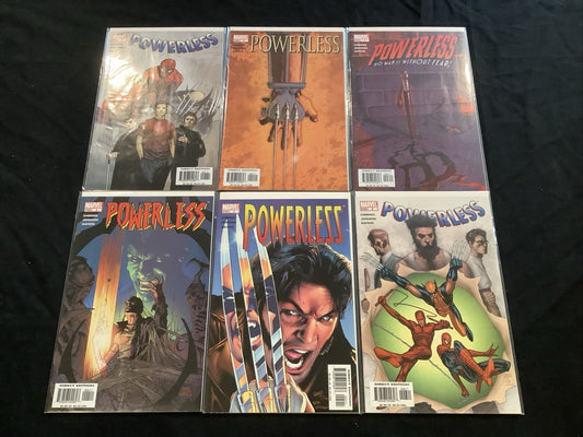 Powerless #1-6 Complete Comic Set, Marvel Comics, Cherniss/Johnson/Gaydos