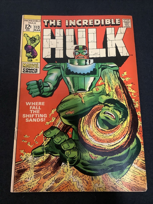 The Incredible Hulk #113 (Marvel Comics March 1969) Fine+ (6.5) Vs. Sandman