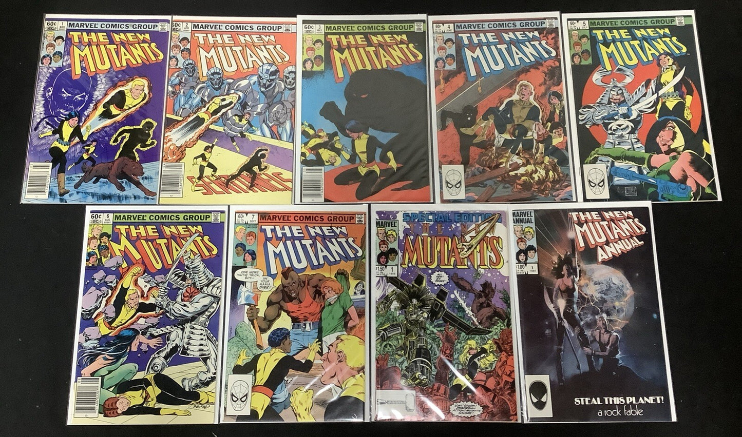 New Mutants #1-7 + Special #1 + Annual #1 Comic Lot, 3rd App The New Mutants