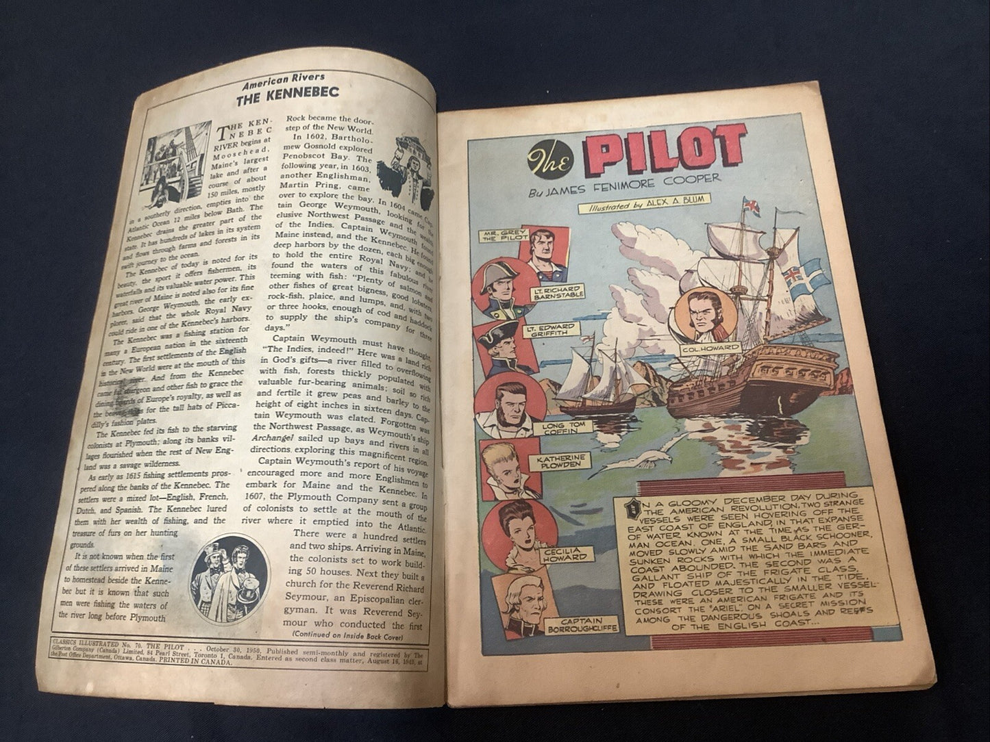 Classics Illustrated #70 HRN 125 (1955)  VG- (3.5) Canadian, 1/4” Spine Roll