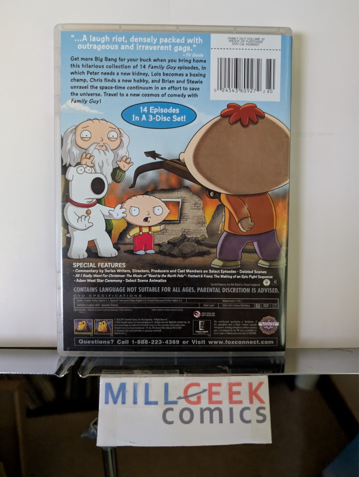 Family Guy Volume Ten, Season Eleven, Season Twelve (DVD) Like New -JD