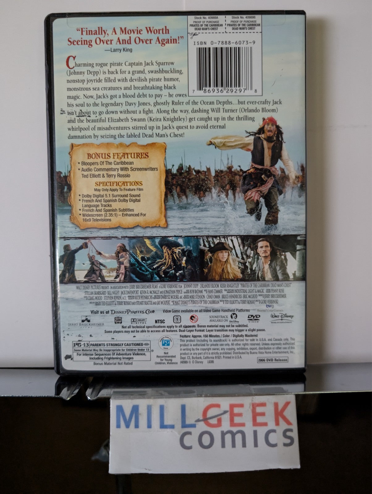 Pirates of the Caribbean, 3 Movie Collection (DVD) Like New -JD