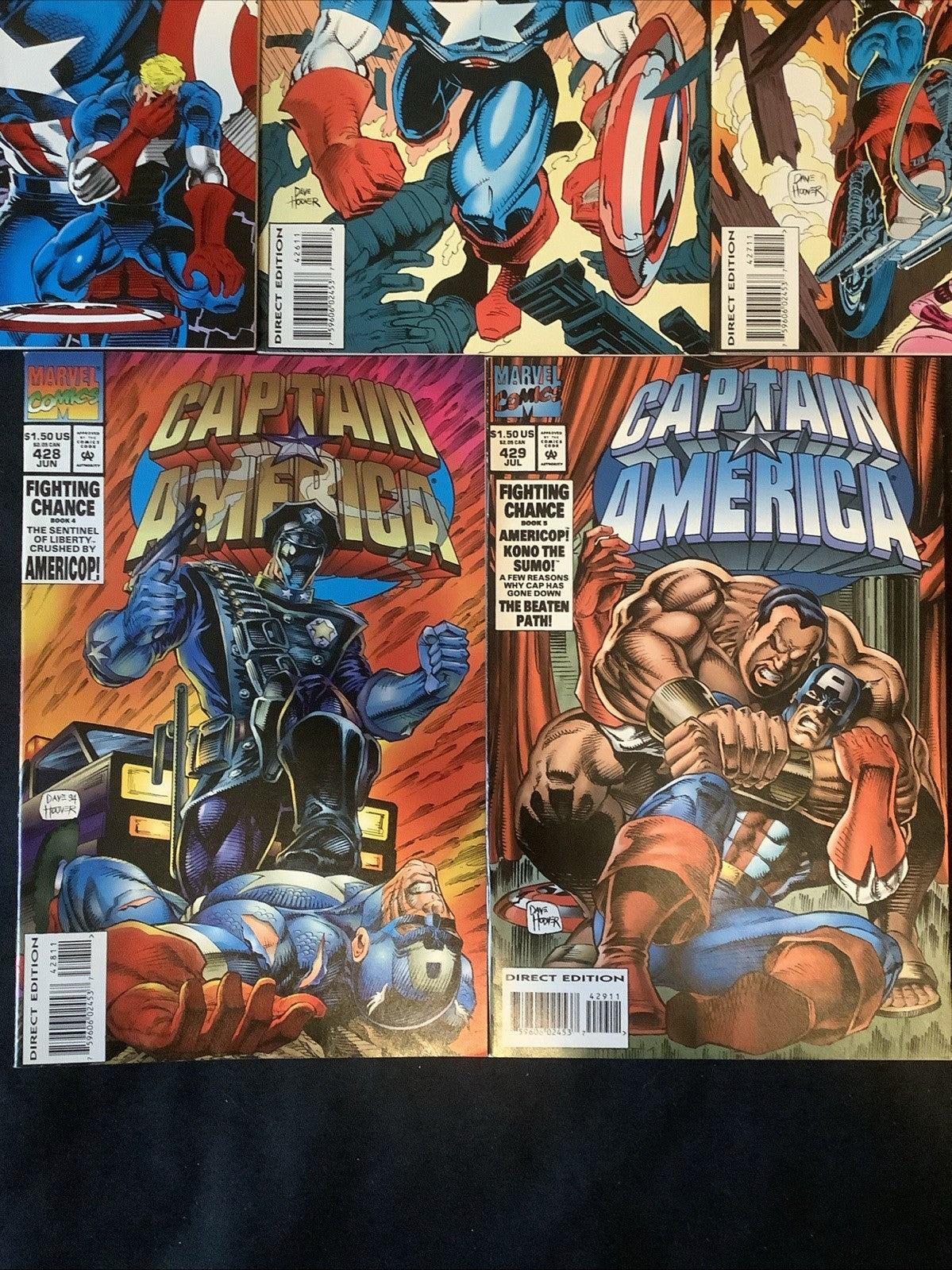 Captain America #425-429 Comic Lot, Marvel Comics, 1st App Americop, 1994