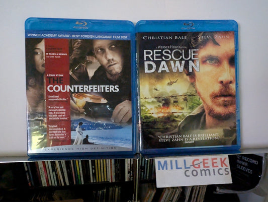 The Counterfeiters / Rescue Dawn, 2 Movie Set (Blu-Ray) Like New -JD