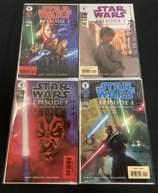 Star Wars Episode 1 The Phantom Menace Comic #1-4, Dark Horse, 1-2 VF+, 3-4 NM-