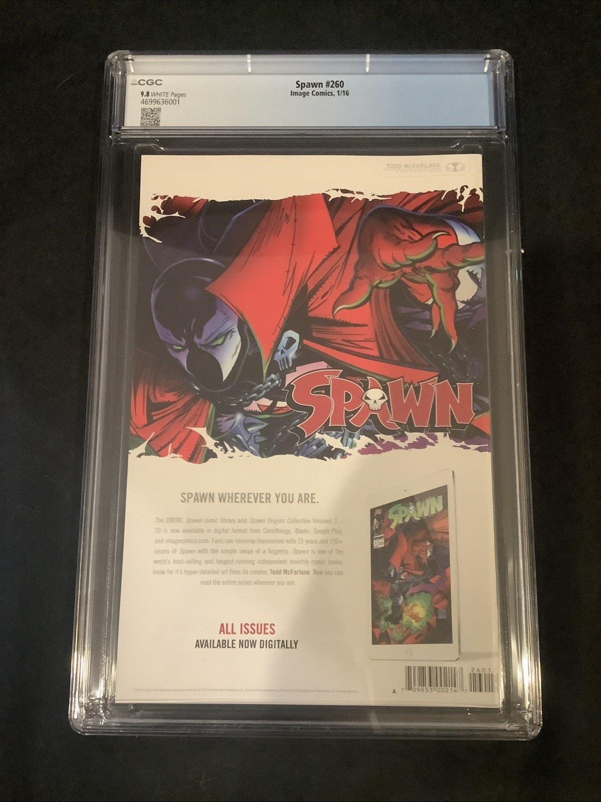 Spawn #260 (Image Comics) CGC Graded 9.8 (NM/M) Todd McFarlane, Erik Larsen