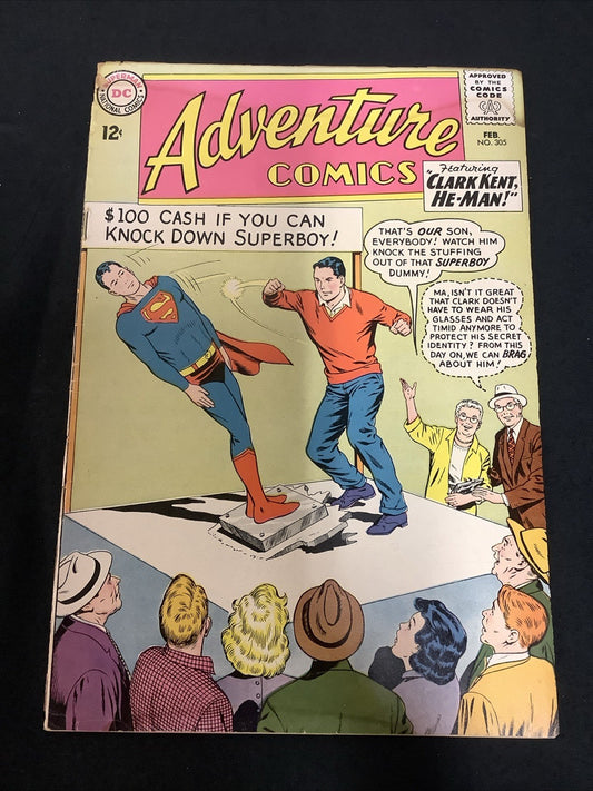 Adventure Comics #305 (DC Comics 1963) VG/F (5.0) Brittle Cover, Water Damage