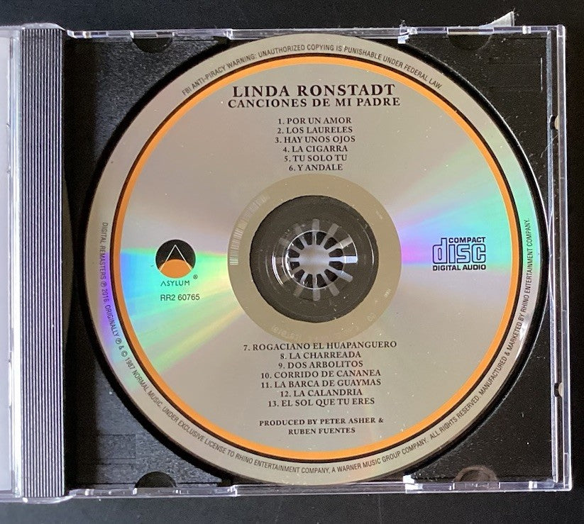 LINDA RONSTADT - Canciones De Mi Padre - Rock Pop Folk Country (CD, Like New) JD