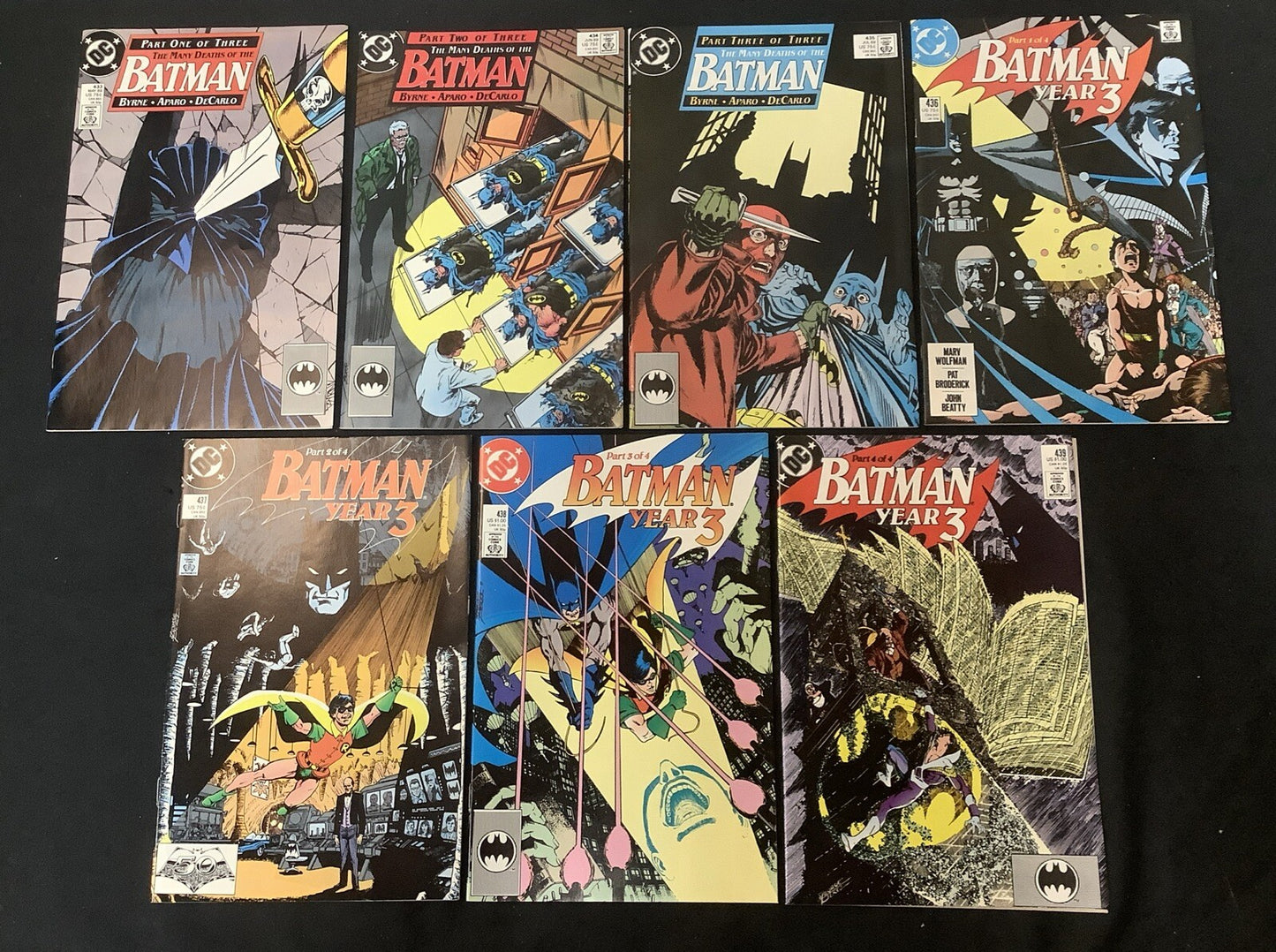 Batman #433-439 Comic Lot, DC, 1st App Tim Drake (Robin III) Marv Wolfman, 1989