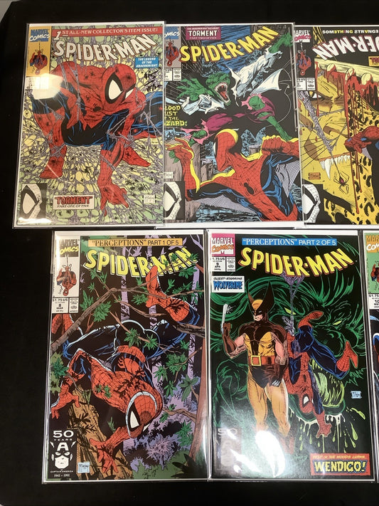 Spider-Man #1-13 Comic Lot, Todd McFarlane, Classic Black Suit Cover, 1990