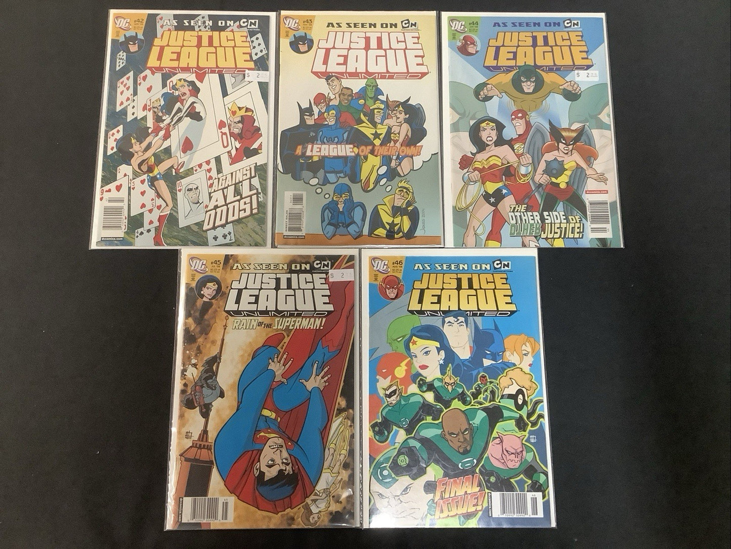 Justice League Unlimited #42-46 Comic Lot, DC, Multiple Newsstands, Final Issue