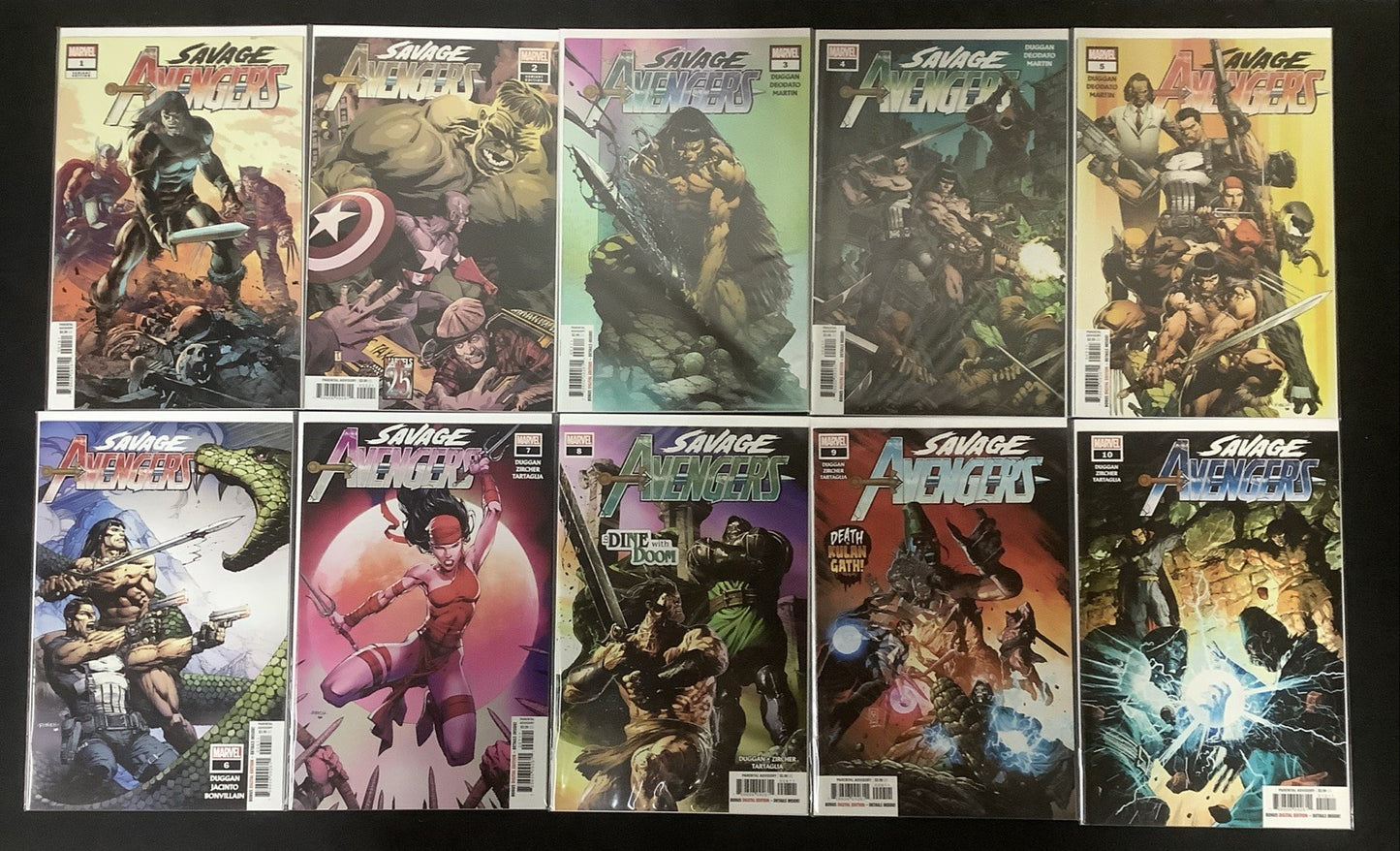 Savage Avengers #1-10 Comic Lot, 1st Cover Appearance Of Conan’s Symbiote Sword