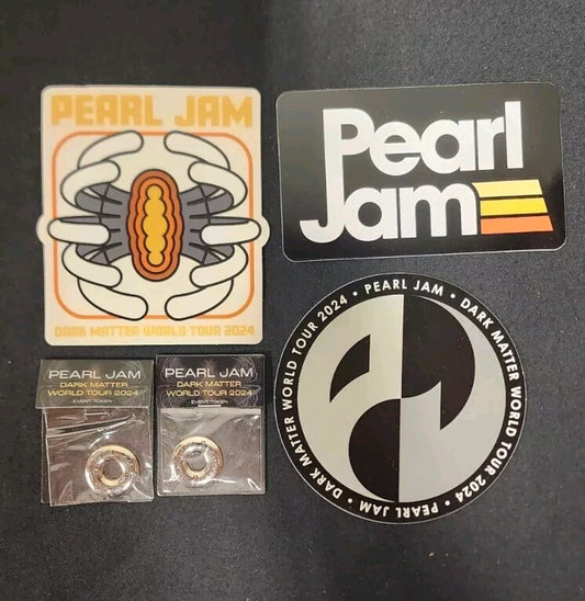 SET OF 2 PEARL JAM EVENT TOKENS Plus Bonus Stickers - SEATTLE MAY 28 & 30 2024