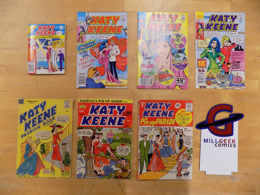 Katy Keene Lot includes #17 from 1954, Fashion Book #13, Pin-up Parade #2 + more