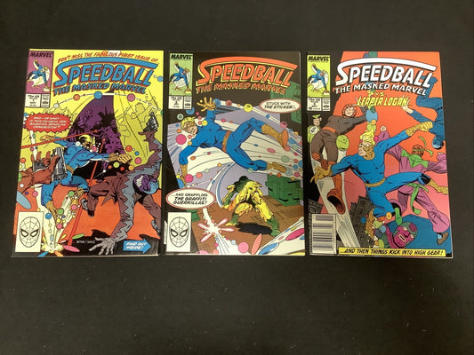 Speedball #1-3 Comic Lot, Marvel comics , Origin Of Speedball, Steve Ditko