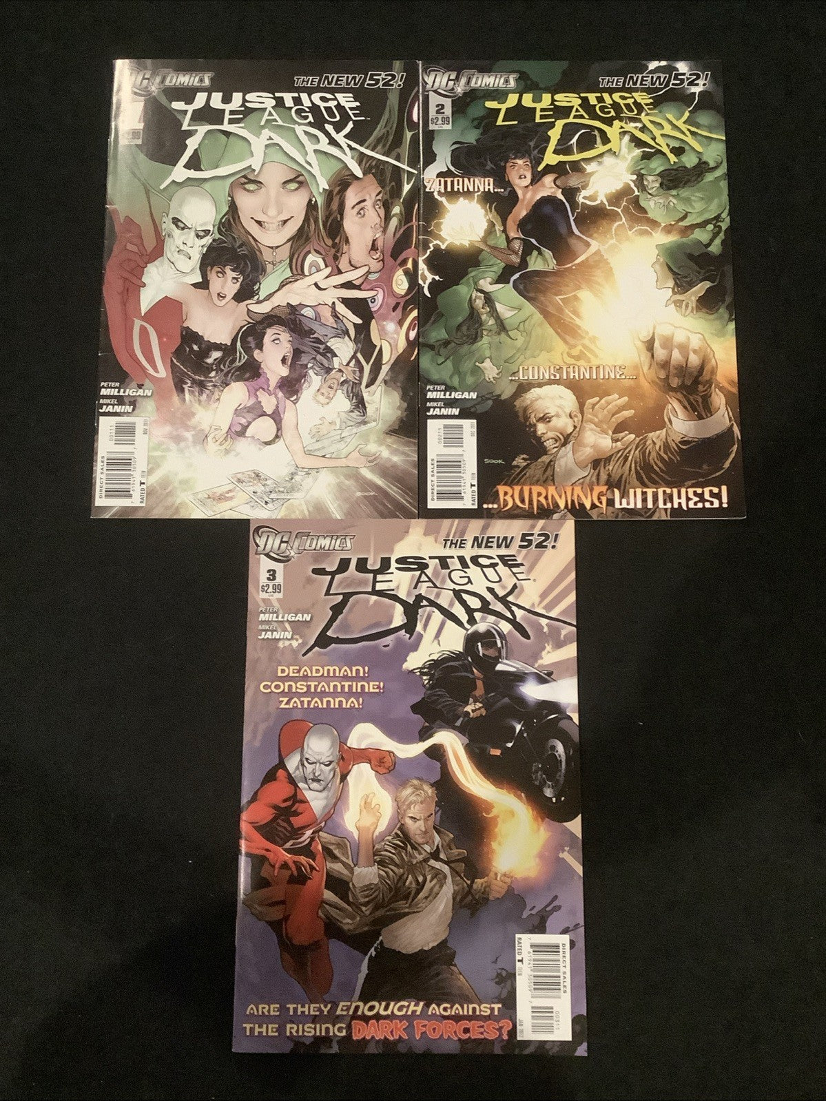 Justice League Dark #1-3 Comic Lot, DC Comics, Peter Milligan, Mikel Janin, 2011