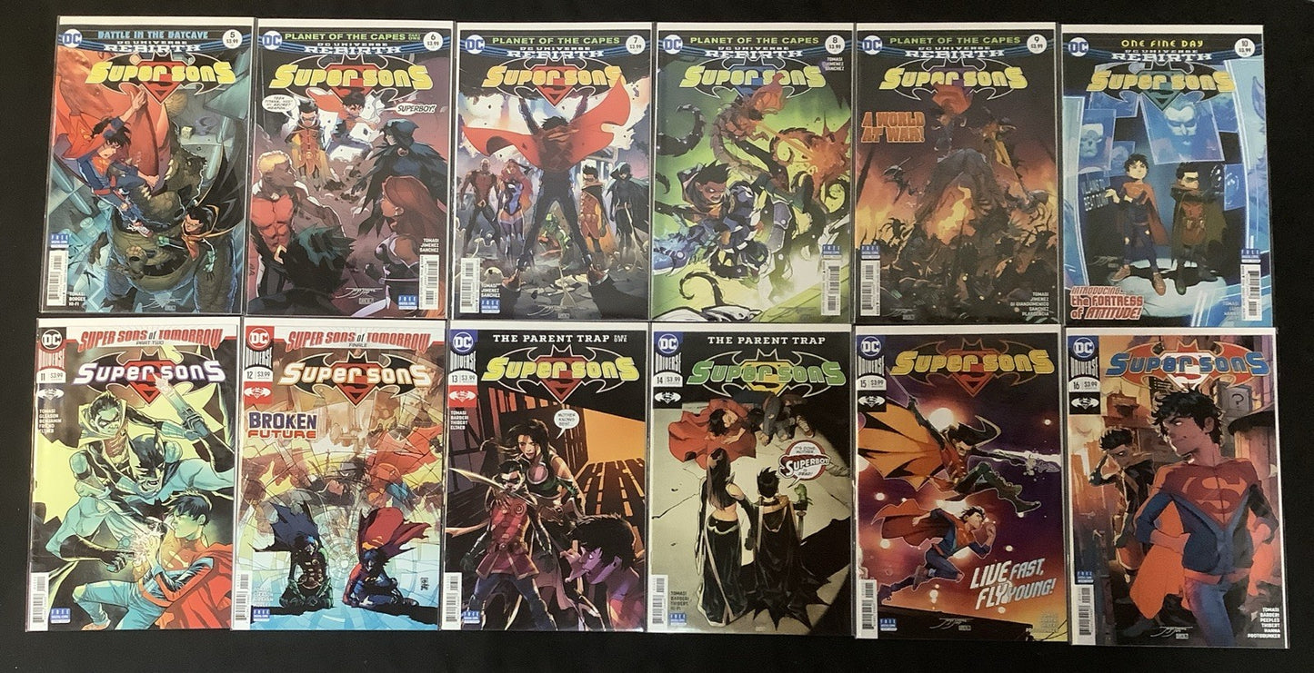 Super Sons #5-16 Comic Lot, DC Comics, Peter J Tomasi/Jorge Jimenez, 2017