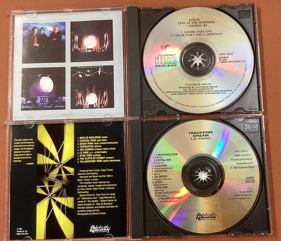 Tangerine Dream 2 CD Lot (Le Parc, Logos Live, Like New)-JD