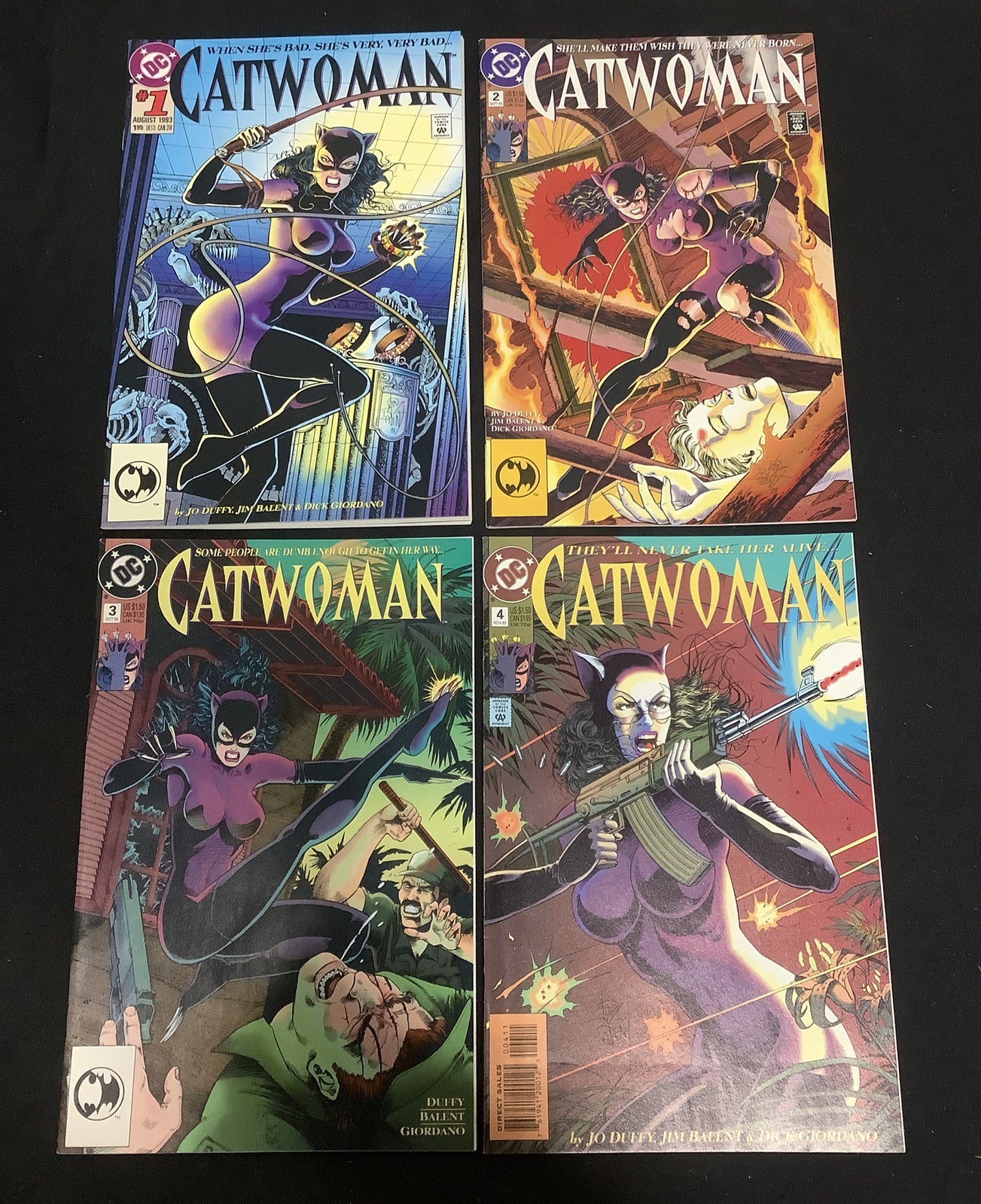 Catwoman (Vol.2) #1-4 Comic Lot, DC Comics, Mary Jo Duffy, Jim Balent, 1993