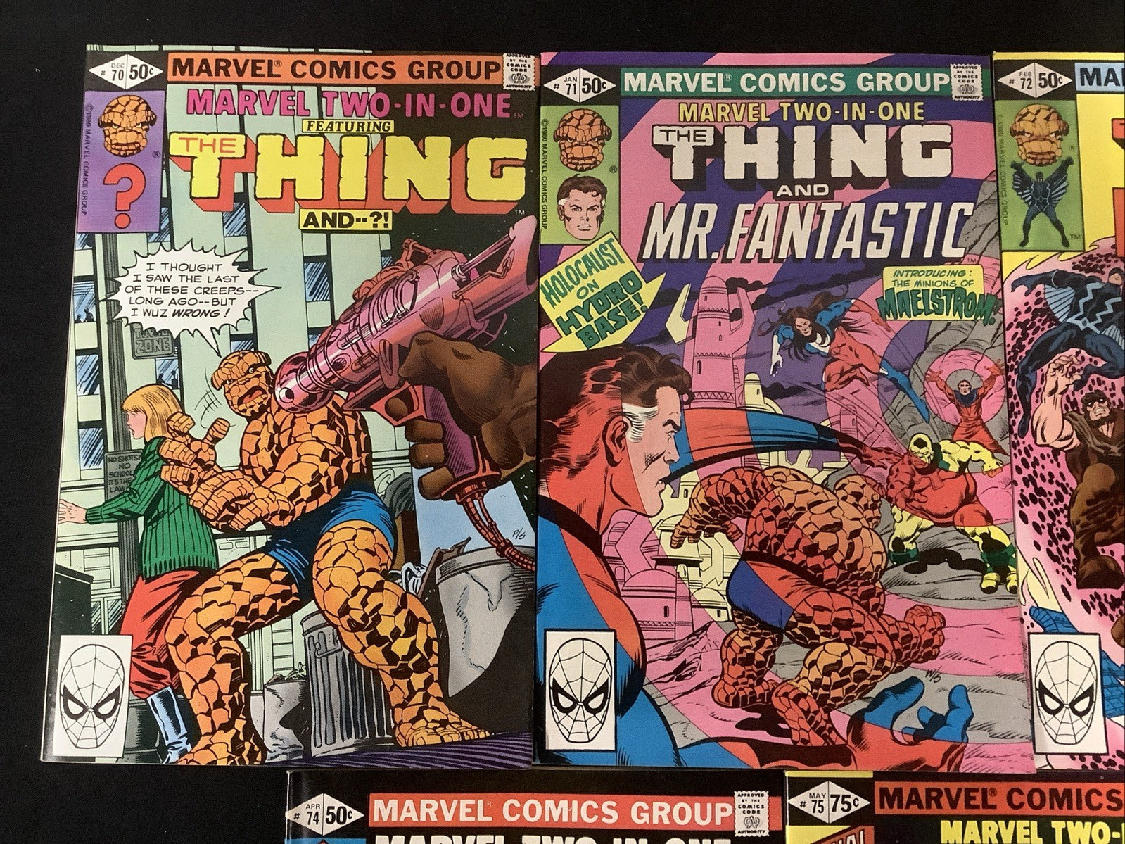 Marvel Two-in-One #70-76 Comic Lot, #76 Newsstand, Tom Defalco, the Thing