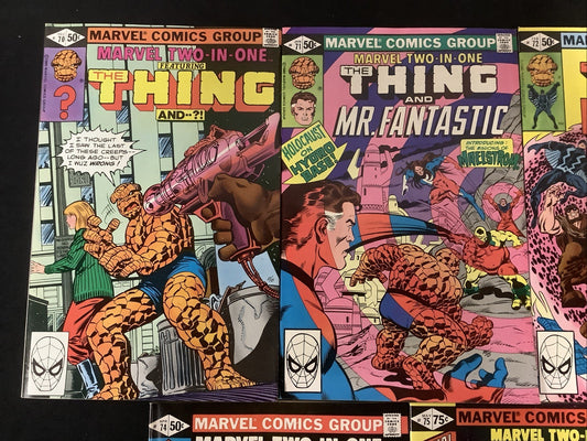 Marvel Two-in-One #70-76 Comic Lot, #76 Newsstand, Tom Defalco, the Thing