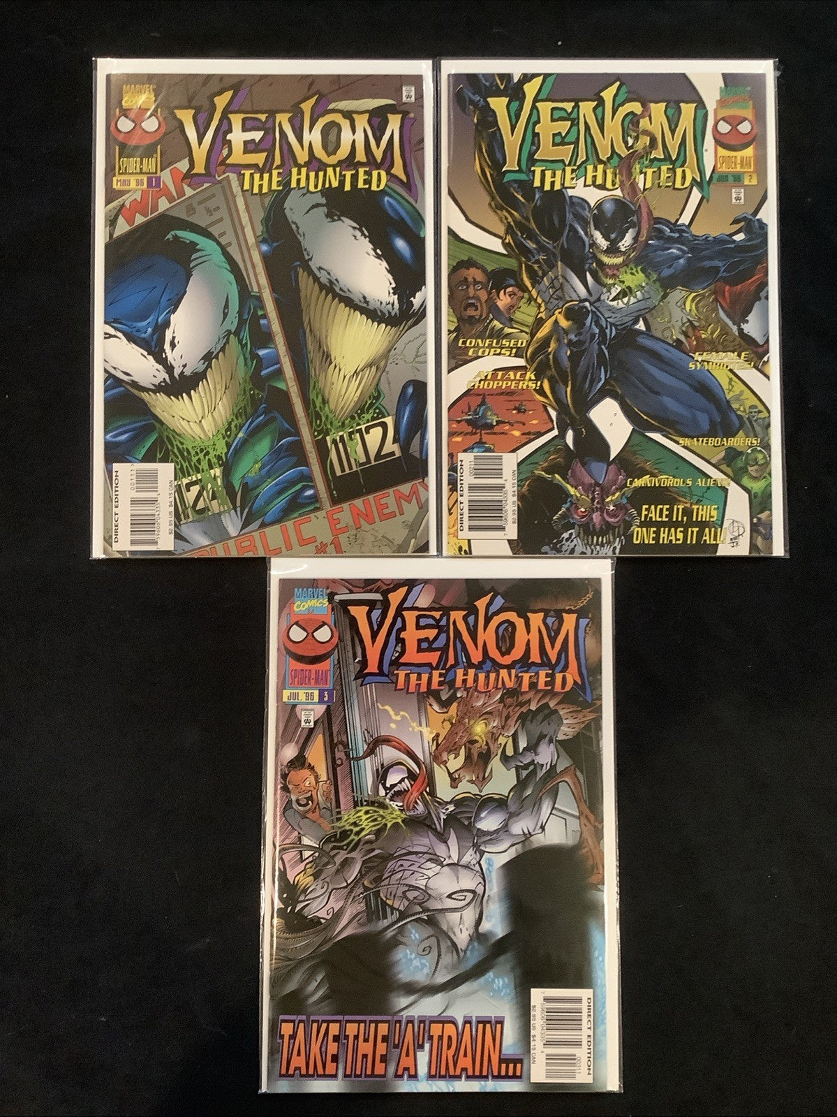 Venom: the Hunted #1-3 Complete Comic Set, Marvel Comics, Hama/Rouleau