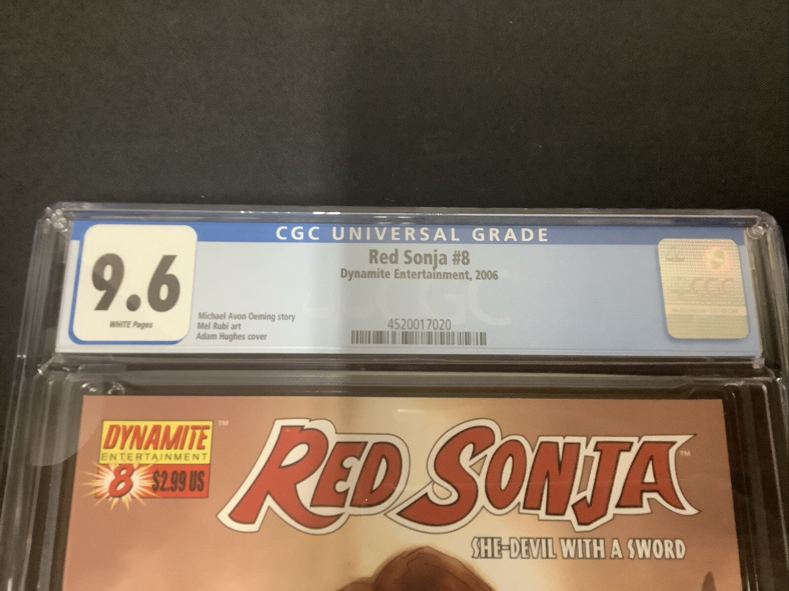 Red Sonja #8 (March 2006) CGC Graded 9.6, White Pages, Adam Hughes Cover