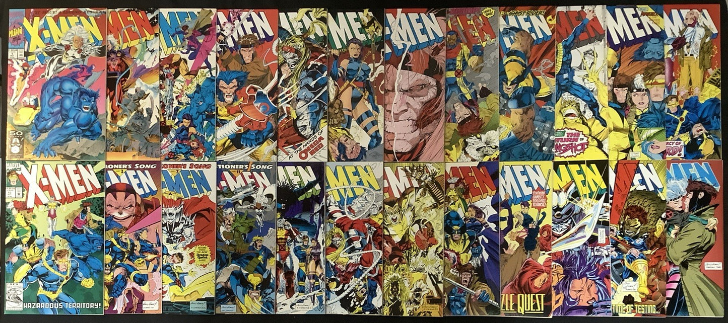 X-Men #1-24 Comic Lot, Marvel Comics, 1st App Omega Red, #1 Cover A, Jim Lee