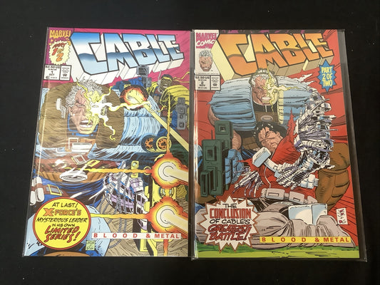 Cable Blood and Metal #1-2 Complete Set Run 1992 Marvel Comics, Newsstand #1