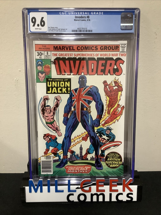 The Invaders #8 (Marvel Comics September 1976) CGC Graded 9.6 (NM+) White Pages