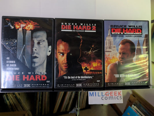 Die Hard, Die Hard 2: Die Harder, Die Hard 3: With A Vengeance (DVD) Like New-JD
