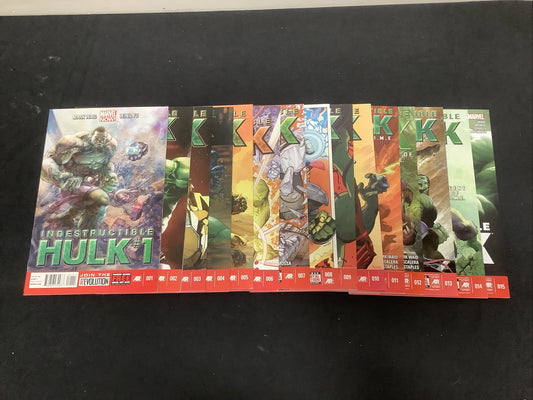 Indestructible Hulk Comic Book Lot #1-15 (Marvel Now, 2013) Mark Waid
