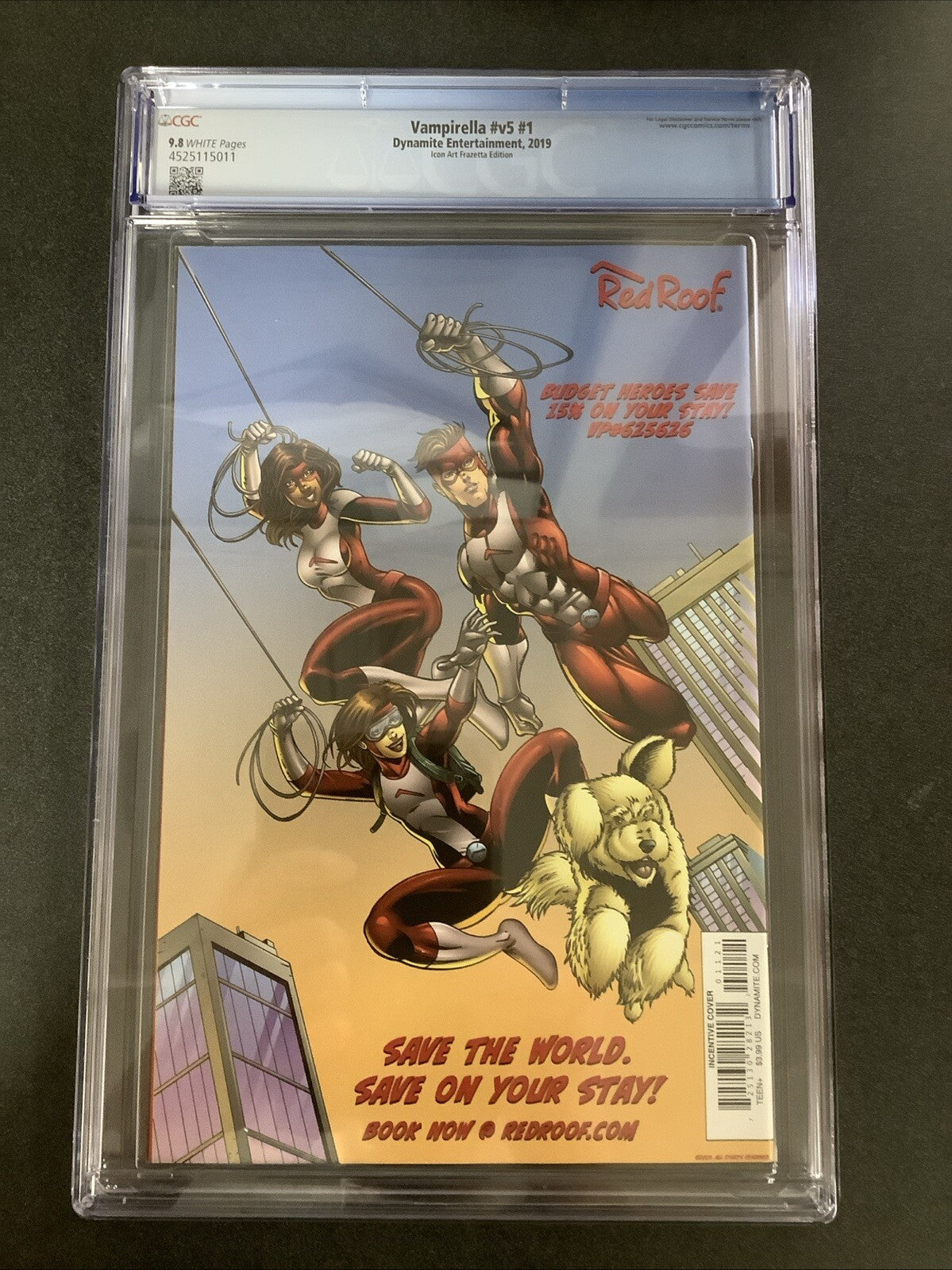 Vampirella #1 (vol.5 2019) CGC Graded 9.8, Frazetta Icon Art Variant, 1:100