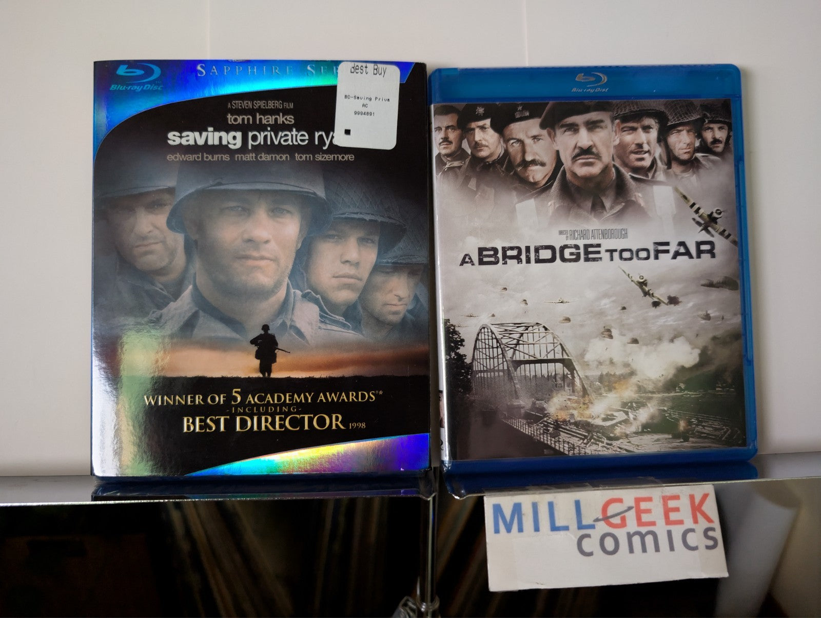 Saving Private Ryan / A Bridge Too Far, 2 Movie WWII Movie Set (Blu-Ray) -JD