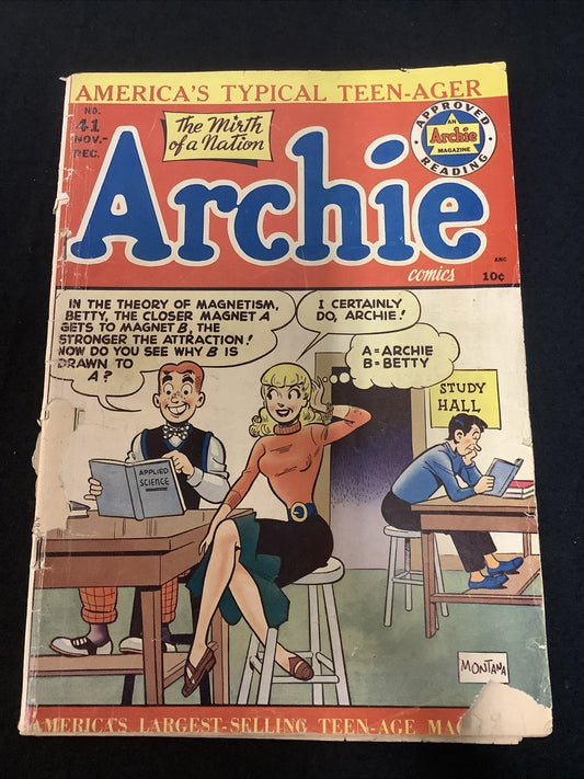 Archie #41 (ARCHIE COMICS Nov-Dec 1949) VG (4.0) Inner Wrap Detached, See Pics