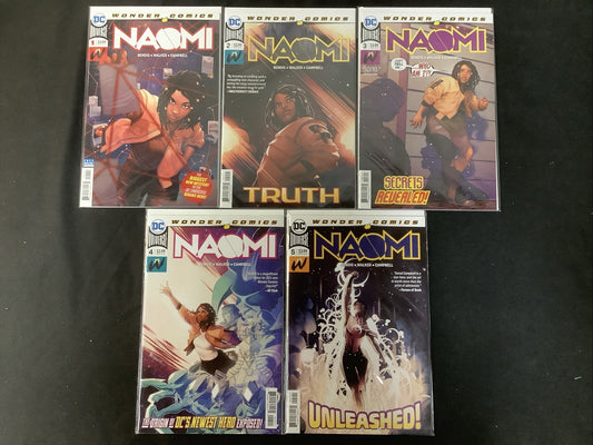 Naomi #1-5 Comic Lot, DC Comics, Brian Michael Bendis, 1st App Naomi